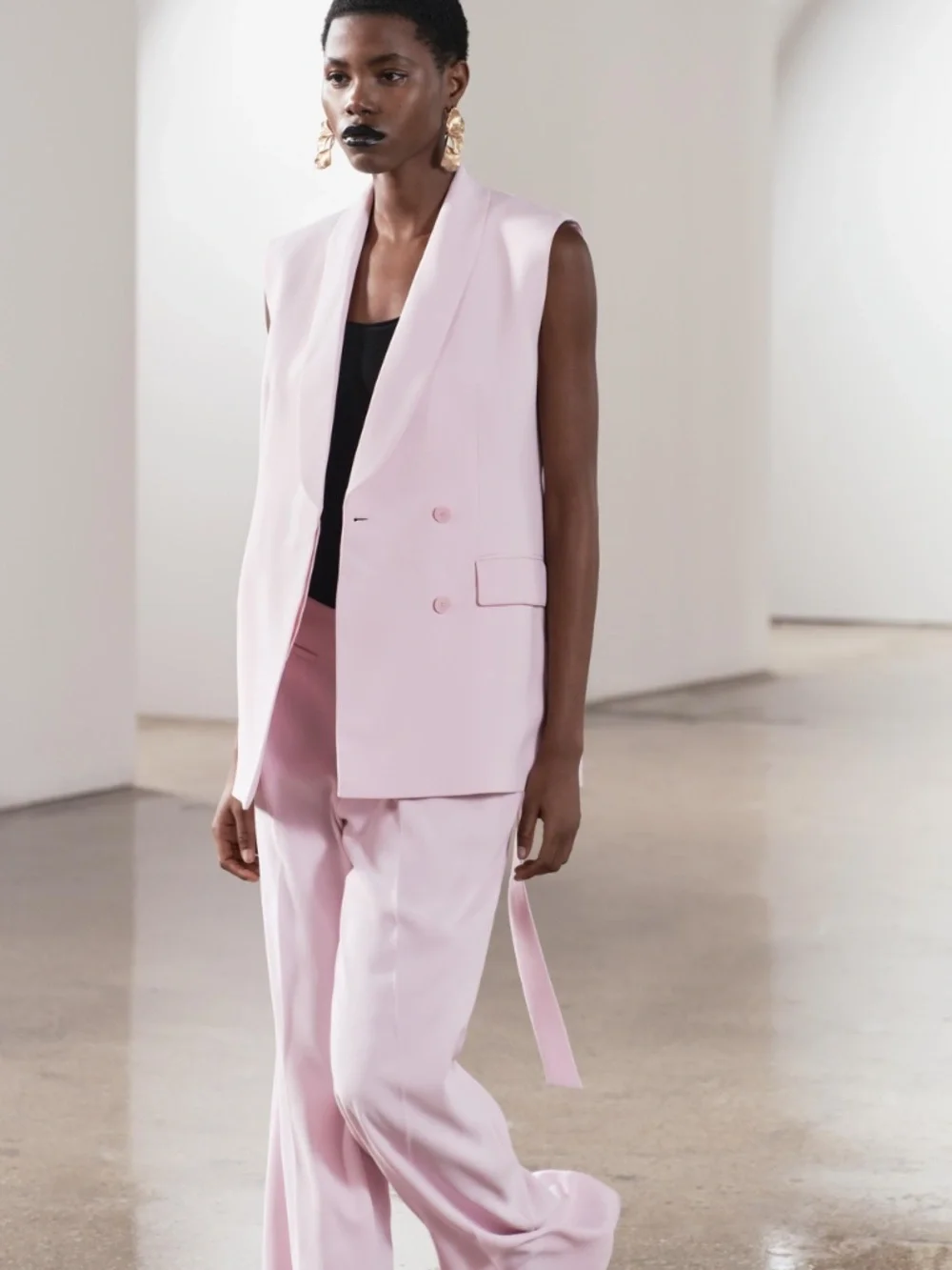 NWT ZARA, Pink Vest Pant Suit Set, Size M